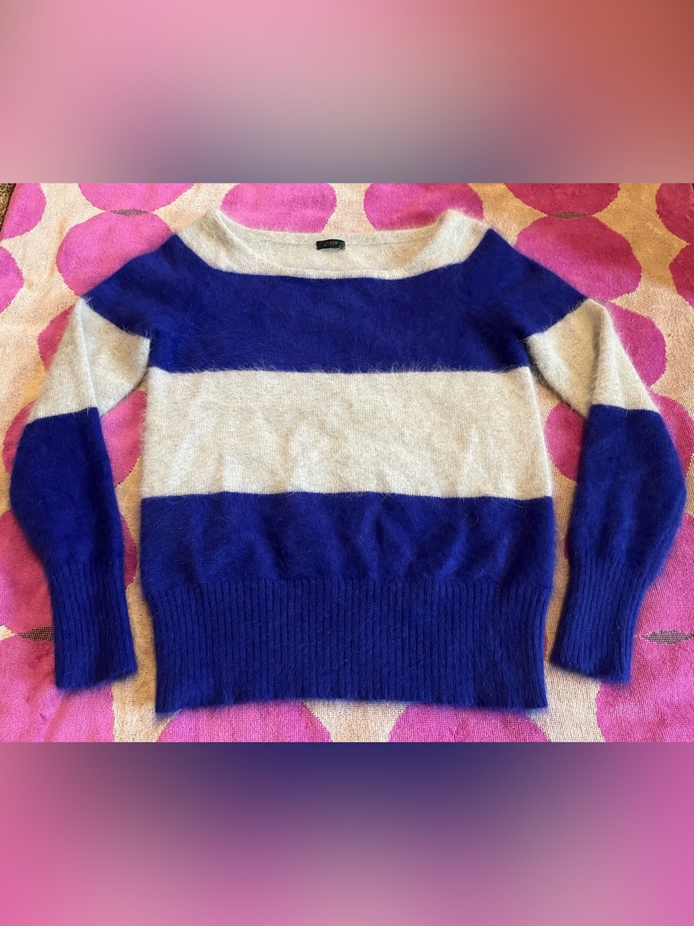 *Never Released* J.Crew Rugby Stripe Fuzzy Mohair Eyelash Sweater